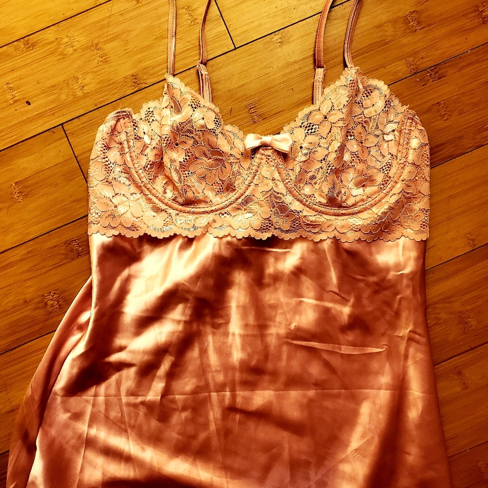 NWOT: Bubblegum Pink Satin and Lace Lingerie